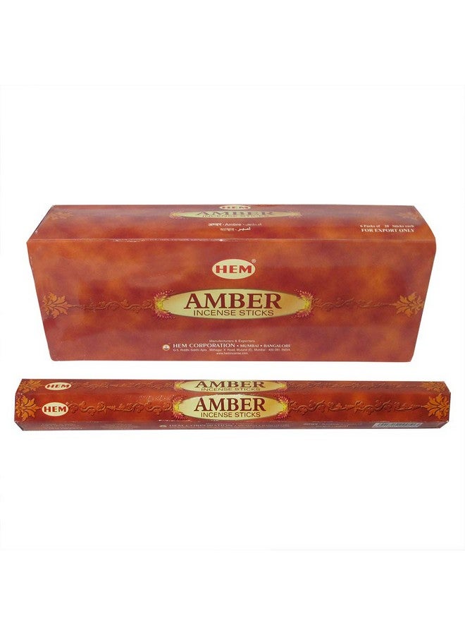 هيم أعواد بخور العنبر من هيم، عبوة من 6 قطع - Image 3