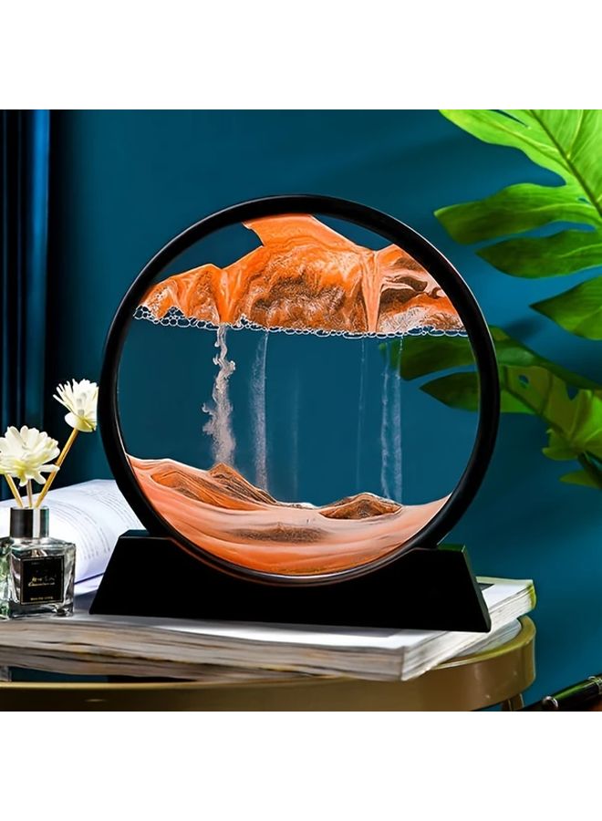 Small Blue Sand Timer Art Decor Modern Tabletop Accent for Home Office - Image 2