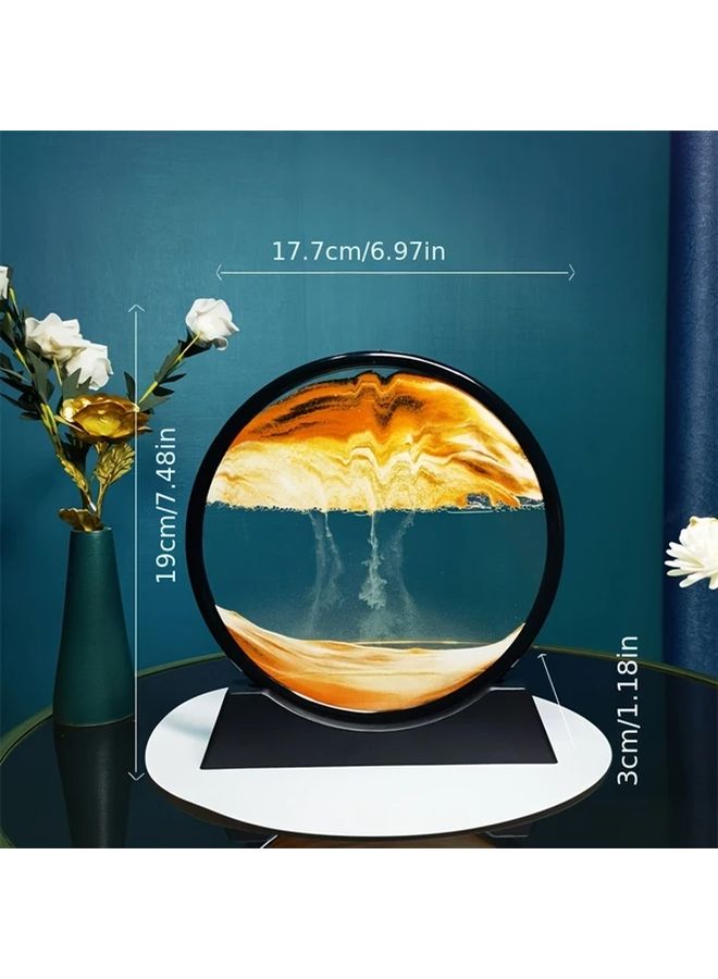 Small Blue Sand Timer Art Decor Modern Tabletop Accent for Home Office - Image 4