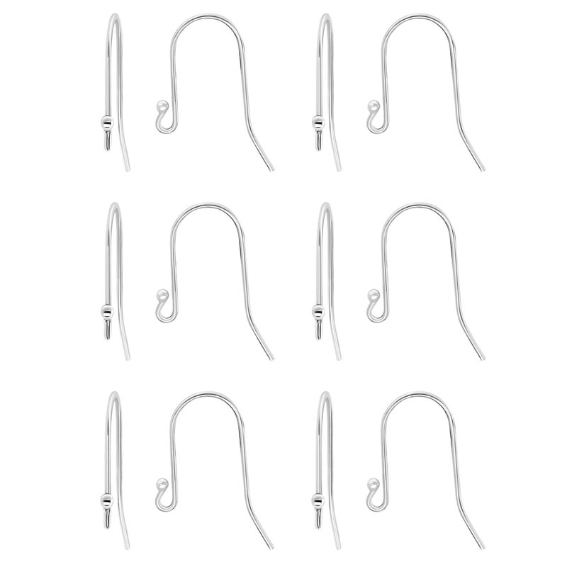 Sea of Ice 925 Sterling Silver Ear Wires Ball End French Earring Hooks for Drop Dangle Earrings Jewelry Making DIY Jewelry Findings Parts 12 Pcs 6 Pairs