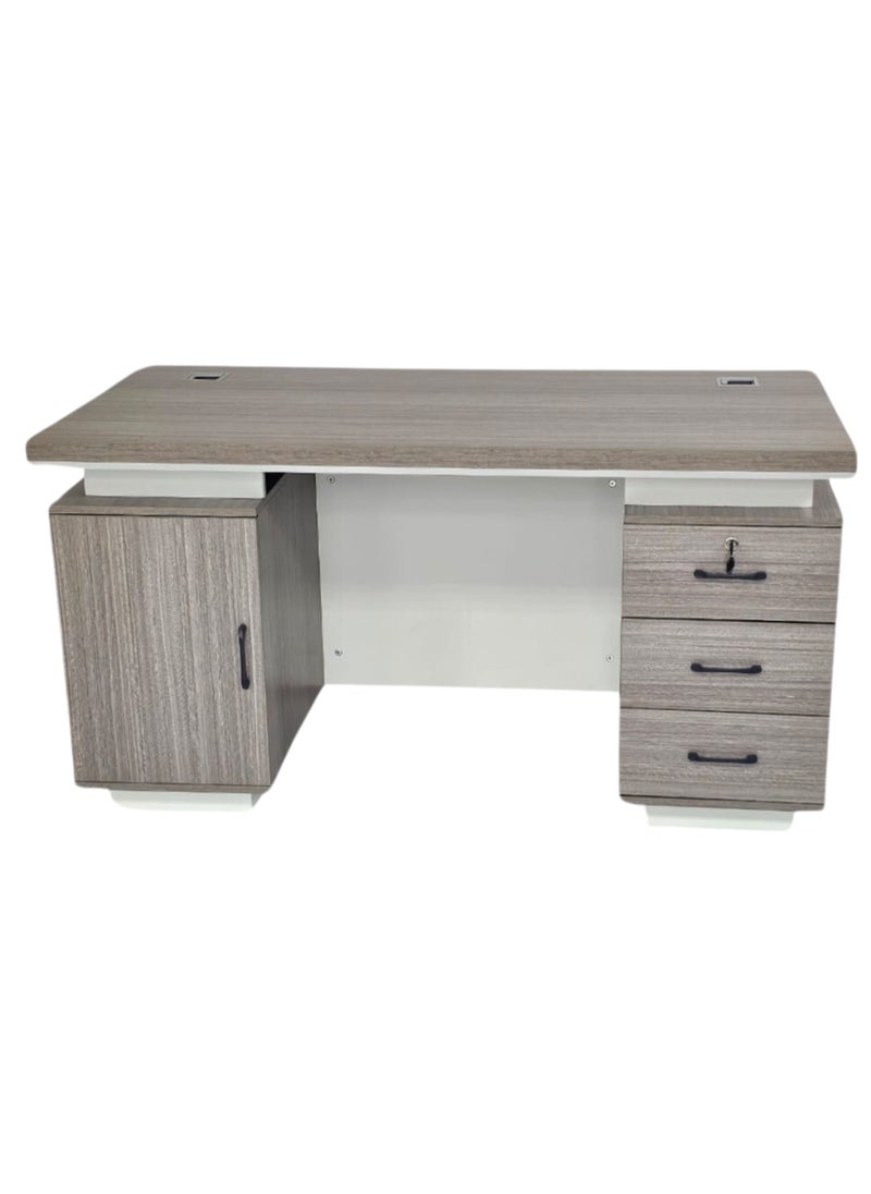KARNAK - Wooden Office Desk with Lockable Three Drawers for Study and Work (140CM) - Image 1