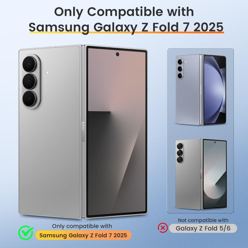 VEGO for Samsung Fold 7 Case with Hinge Protection & Slide Camera Cover [360Â°Rotating Ring Stand][Screen Protector] Heavy Duty Shockproof Protective Hard Case for Samsung Z Fold 7 5G 2025 - Blue - Image 2