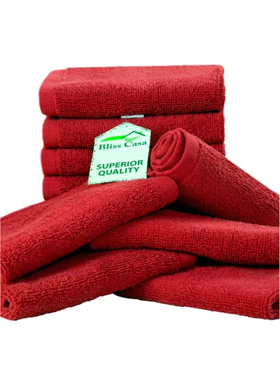 بليس كاسا مناديل Bliss Casa 100% من القطن الممشط (12 عبوة، 30 × 30 سم) - منشفة 500 جرام في المتر المربع، مجموعة مناشف الوجه عالية الامتصاص وسريعة الجفاف وناعمة
