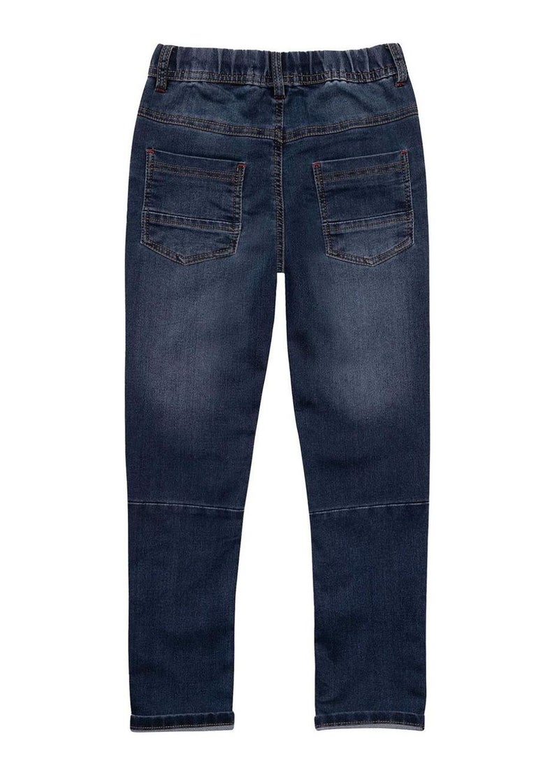 MINOTI Teen Boys Denim Jeans with Drawstring Waist and Back Pockets - Image 2