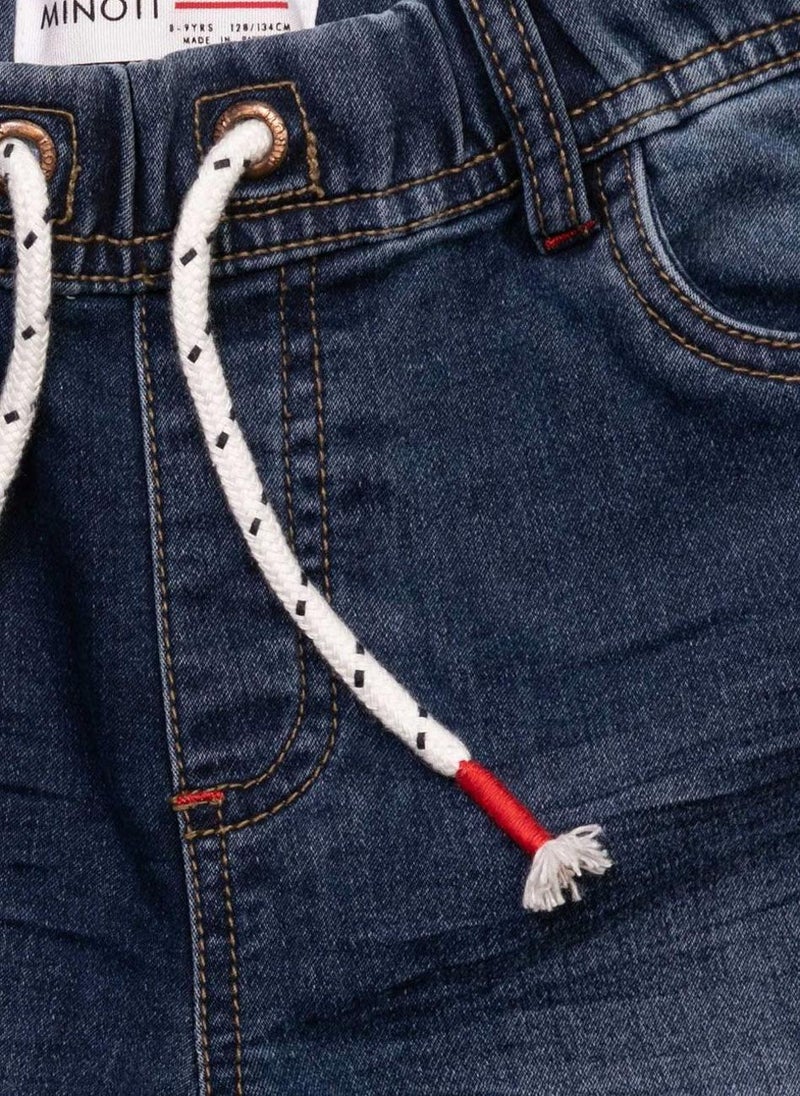 MINOTI Teen Boys Denim Jeans with Drawstring Waist and Back Pockets - Image 3