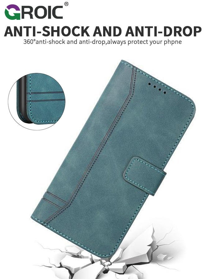 GROIC Case for iPhone 15 Pro 6.1 Inch Wallet with 1 Pack Camera Lens Protector, PU Leather Flip Folio Card Holders, Kickstand Function Shockproof Shell - Image 5
