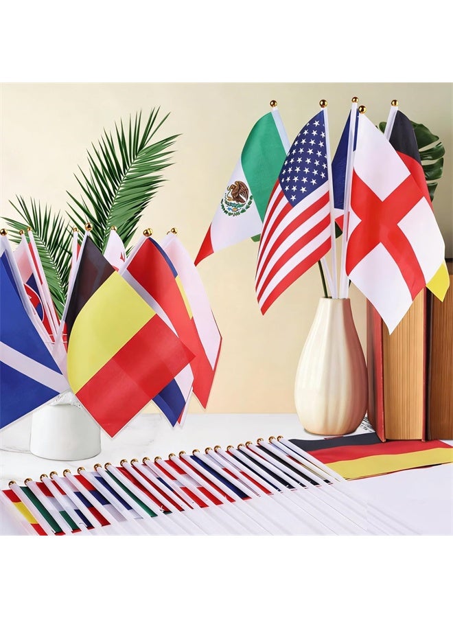 HOMESTAR World Handheld Flags, 48 Countries International Stick Flags -Double Sided Polyester Small World Cup Flag on Stick for 2026 World Cup Olympic International Party Decorations - Image 5