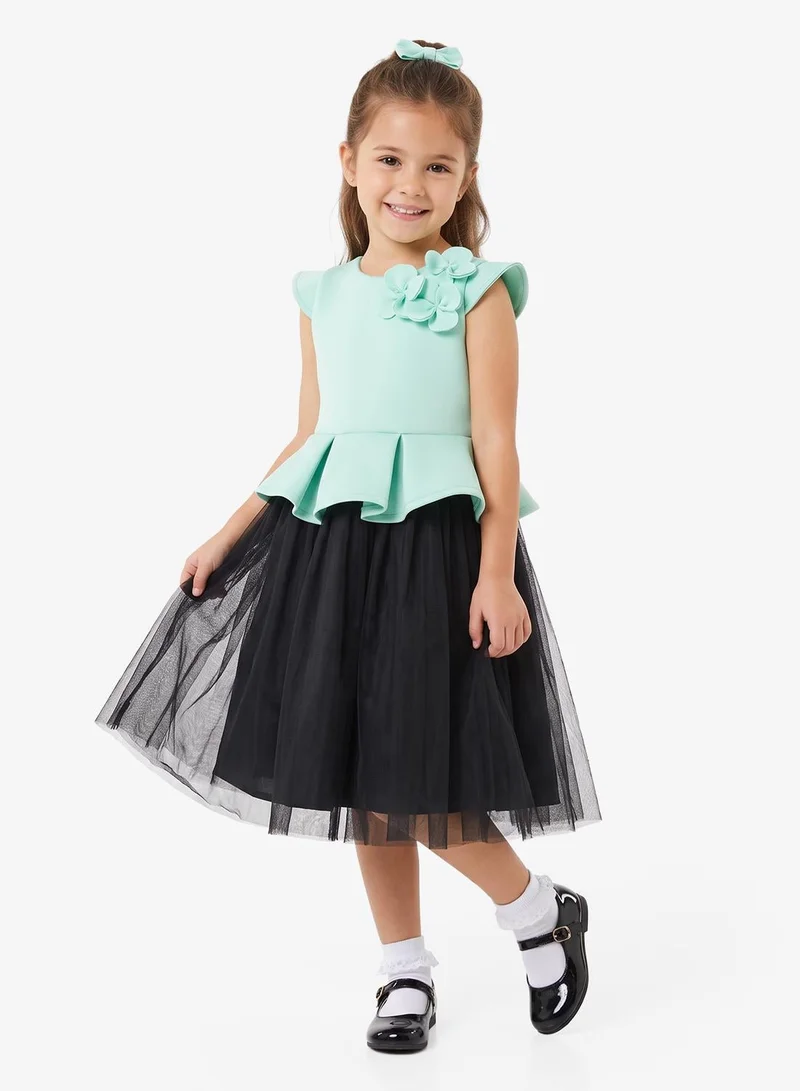 Little Golden Apple Little Peplum Tulle Dress