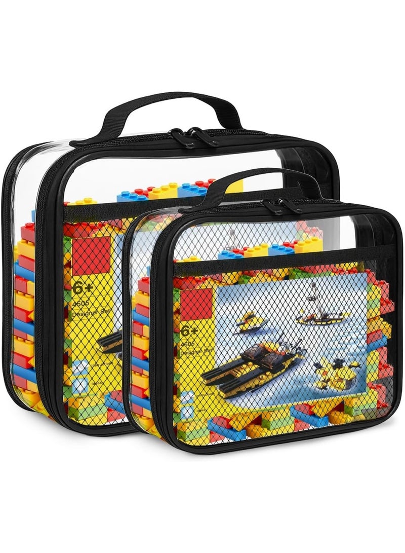 UKR Clear Mesh Storage PVC Bags Set 1 Large & 1 Medium| Toys Storage Room Organization Kids Building Blocks Bags & Craft Organizer for Kids, Classrooms, Travel Organizer & Toy Rooms - Image 5