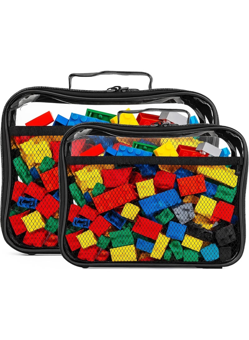UKR Clear Mesh Storage PVC Bags Set 1 Large & 1 Medium| Toys Storage Room Organization Kids Building Blocks Bags & Craft Organizer for Kids, Classrooms, Travel Organizer & Toy Rooms - Image 2