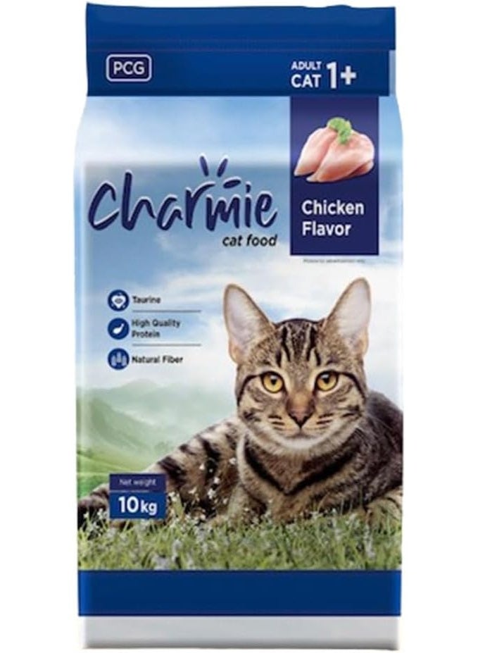 Charmie Dry Cat Food Chicken Flavor - Taurine - with Protein - Natural Fiber - Promotes Growth & Good Physical Appearance - 10 kg - Image 1