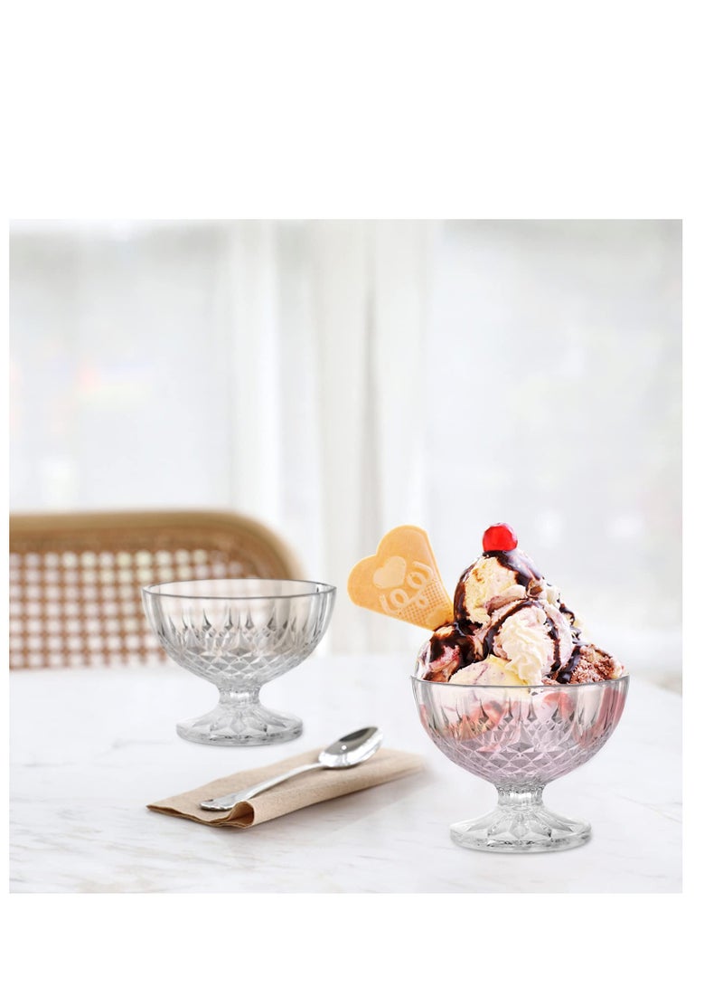 SYOSI Acrylic Ice Cream Bowl, 6 Pack Dessert Bowls, Serving Bowls, Clear Footed Dessert Cup, Small Cute Footed Tulip Clear Dessert Cups, Reusable Parfait Appetizer Cup, for Dessert, Ice Cream, Pudding - Image 3