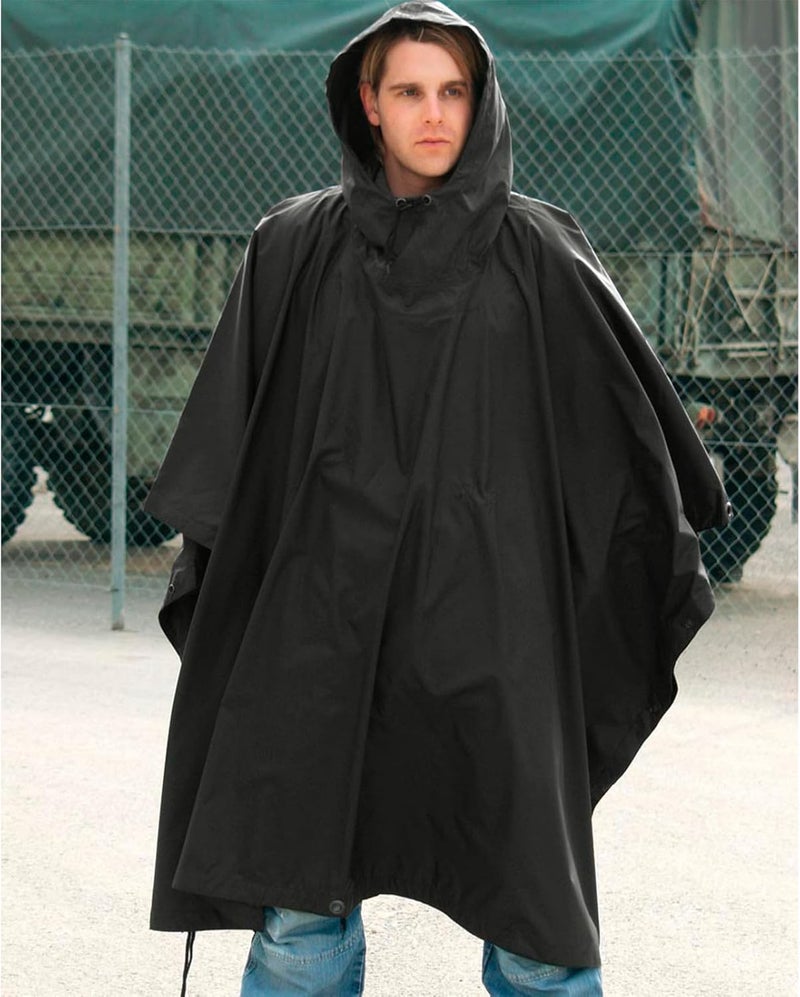 MIL-TEC Adult Ripstop Wet Weather Lightweight Waterproof Multi-Use Rain Poncho with Hood - Use as Bivouac Sack, Shelter Tent - Image 3