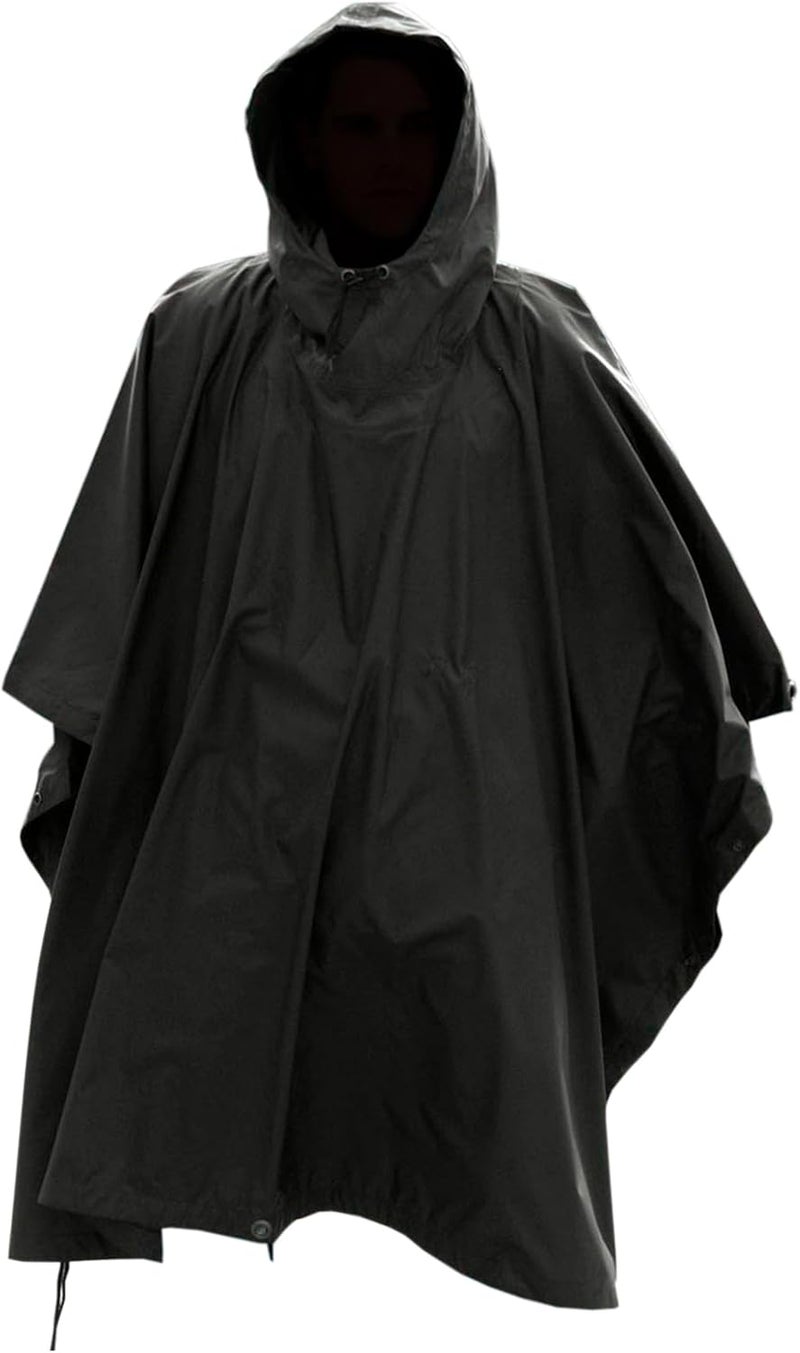 MIL-TEC Adult Ripstop Wet Weather Lightweight Waterproof Multi-Use Rain Poncho with Hood - Use as Bivouac Sack, Shelter Tent - Image 1