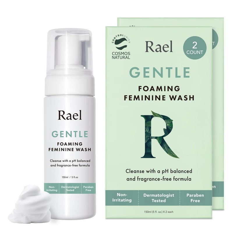 Rael Feminine Wash, Foaming Cleanser for Women, Unscented, Clean Ingredients (5oz, 4 Pack) - Image 1