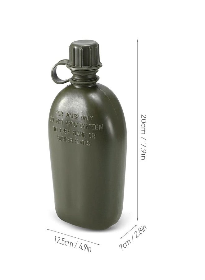 HUIOP Canteen Bottle, 1L Outdoor Canteen Bottle Camping Hiking Backpacking Survival Water Bottle Kettle with Cover - Image 3
