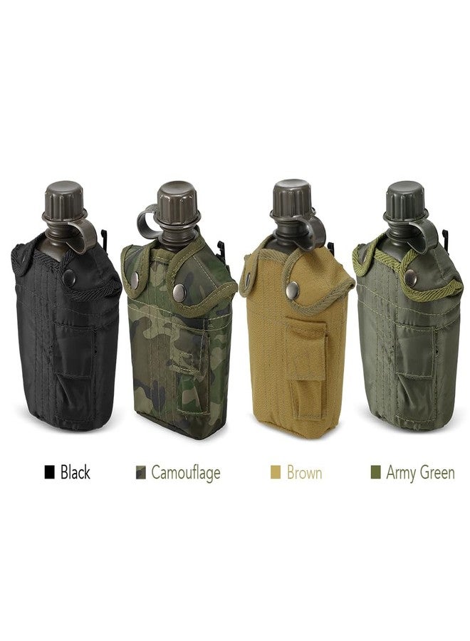 HUIOP Canteen Bottle, 1L Outdoor Canteen Bottle Camping Hiking Backpacking Survival Water Bottle Kettle with Cover - Image 4