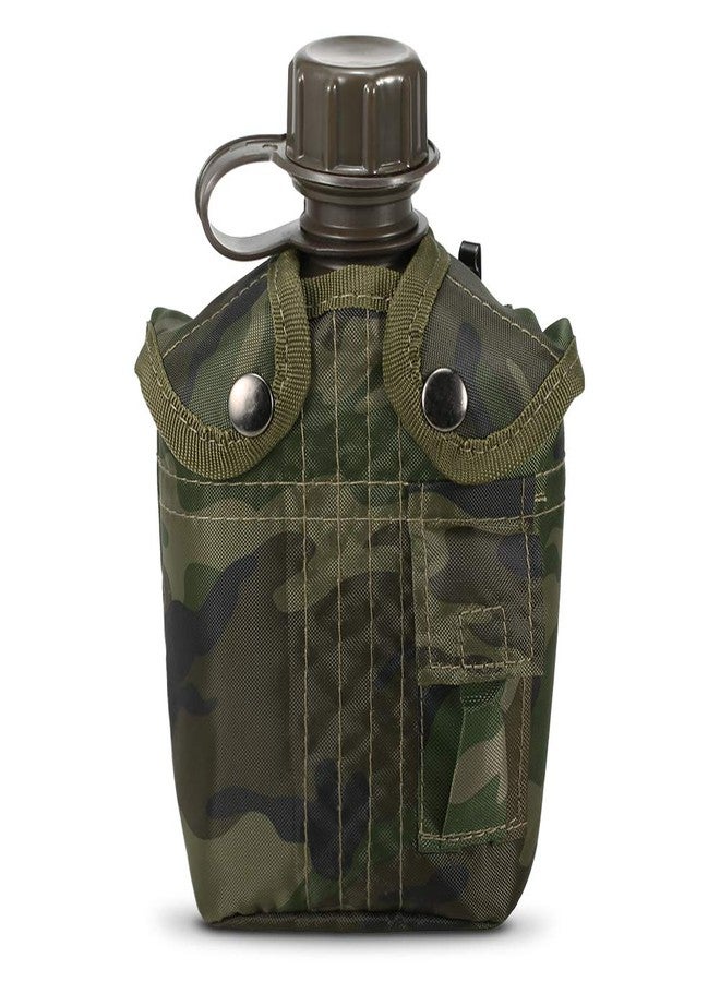 HUIOP Canteen Bottle, 1L Outdoor Canteen Bottle Camping Hiking Backpacking Survival Water Bottle Kettle with Cover - Image 1