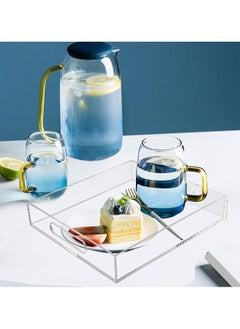 NIBEMINENT Acrylic Serving Tray with Handles, Clear Decorative Stylish Trays for Serving Food and Breakfast in Home and Kitchen, Single Tray  - Image 4