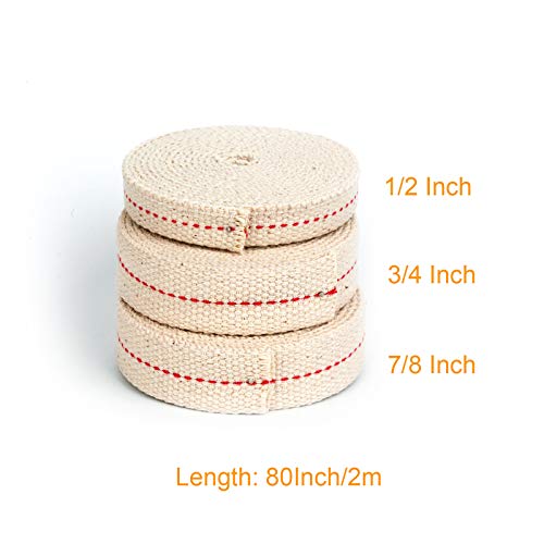 HuaArt 19.5 Foot /3 Rolls Oil Lamp Wick, 1/2 Inch Oil Lantern Wick, 3/4 Inch Flat Cotton Wick, 7/8 Inch Oil Lamp Wicks Burner with Stitch, 6.5 Feet per Roll - Image 2