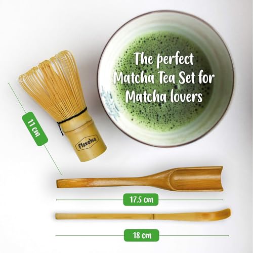 Flavoma (Sets of 3) Japanese Handmade Bamboo Matcha Whisk (Delicate Match Brush Japanese Style) + Traditional Scoop (Chashaku) + Tea Spoon, The Perfect Set to Prepare a Traditional Cup of Matcha. - Image 2