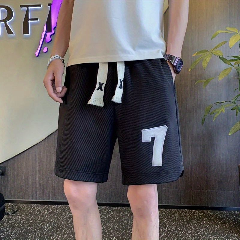 Summer Casual Shorts Mens Loose Sports 9002-Black  - Image 4