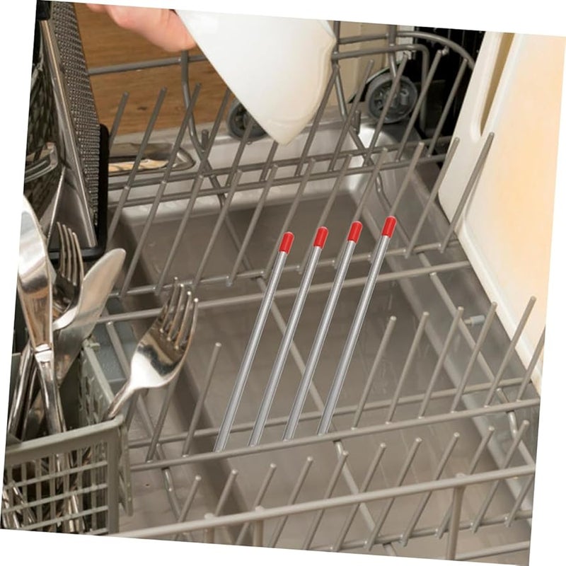 6Pcs Stainless Steel Dishwasher Drain Sticks Flexible Bottle Holder Inserts For Standard Racks - Image 5