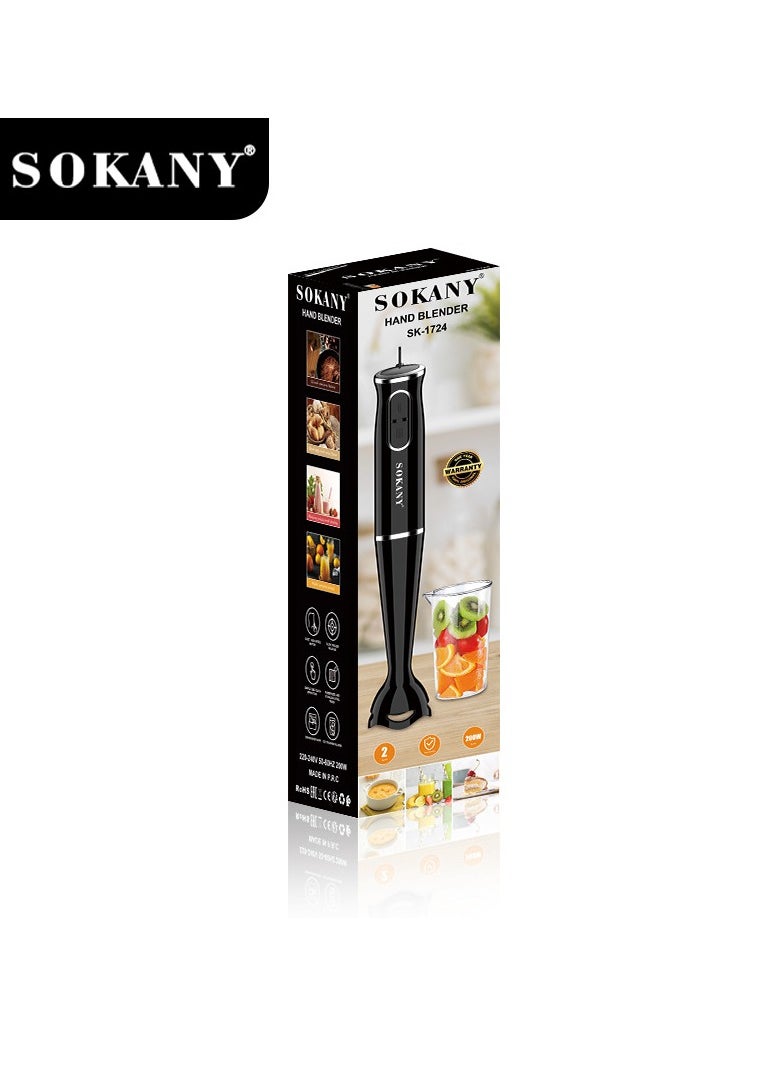 sokany 2 Speeds Electric Handheld Blender, Power 200 W, Powerful Mixing Motor, Ergonomic Design, Lightweight, Super Easy Use, Sk-1724 (Black)  - Image 5
