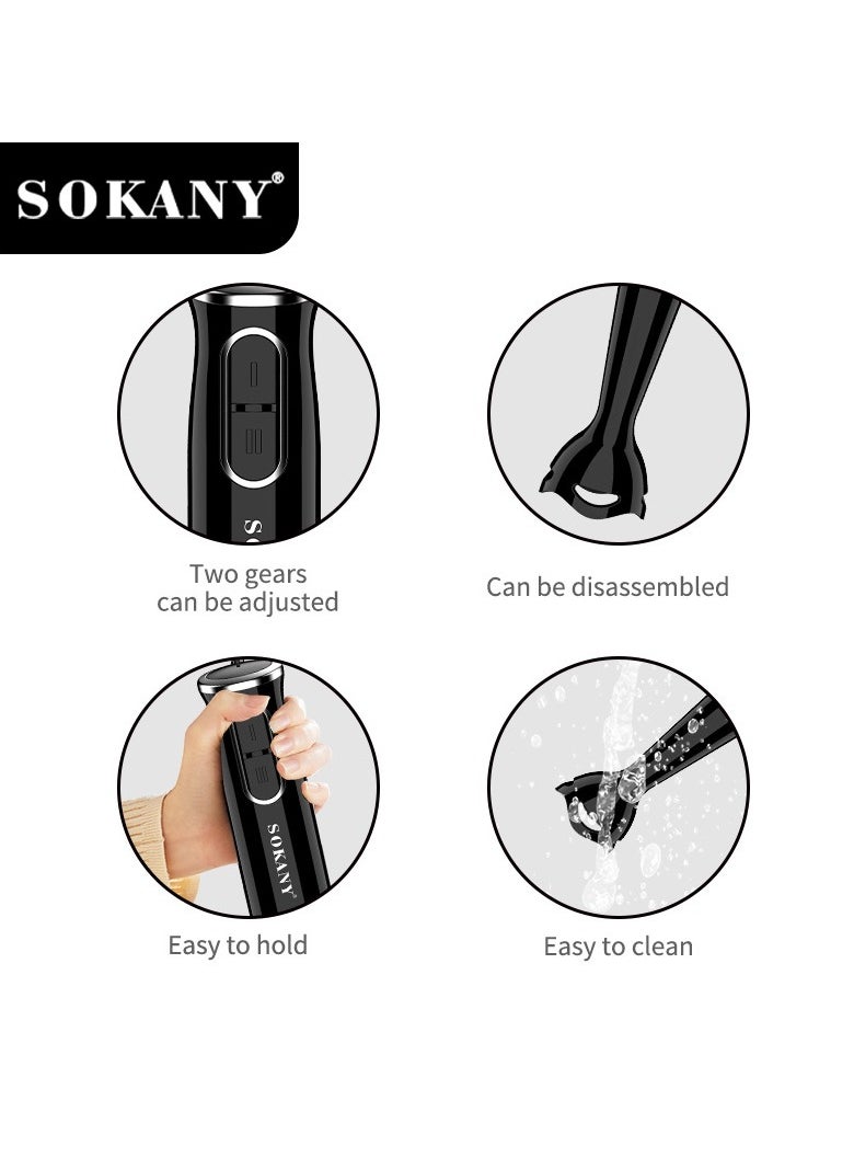 sokany 2 Speeds Electric Handheld Blender, Power 200 W, Powerful Mixing Motor, Ergonomic Design, Lightweight, Super Easy Use, Sk-1724 (Black)  - Image 3