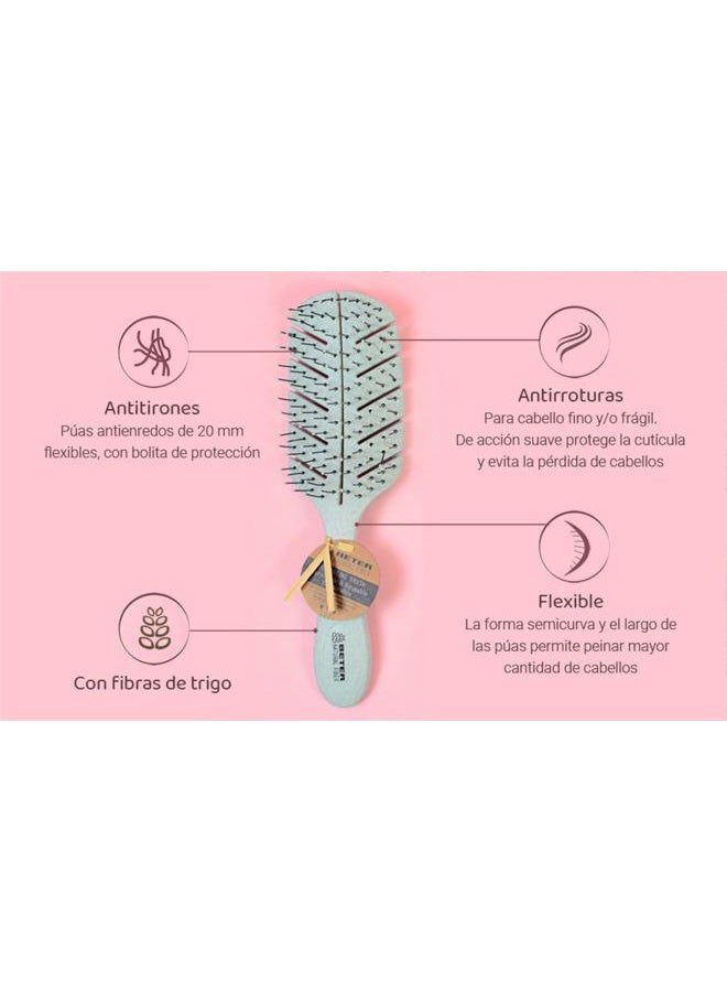 BETER Detangling Eco Brush - Natural Fiber Brush, Green - Image 2