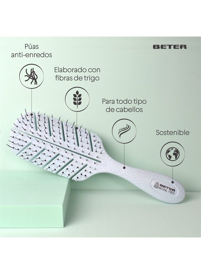 BETER Detangling Eco Brush - Natural Fiber Brush, Green - Image 3