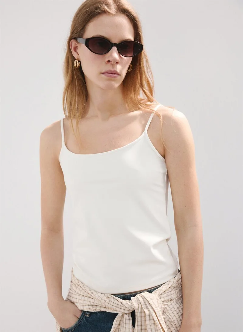 MANGO Fitted Crop Top