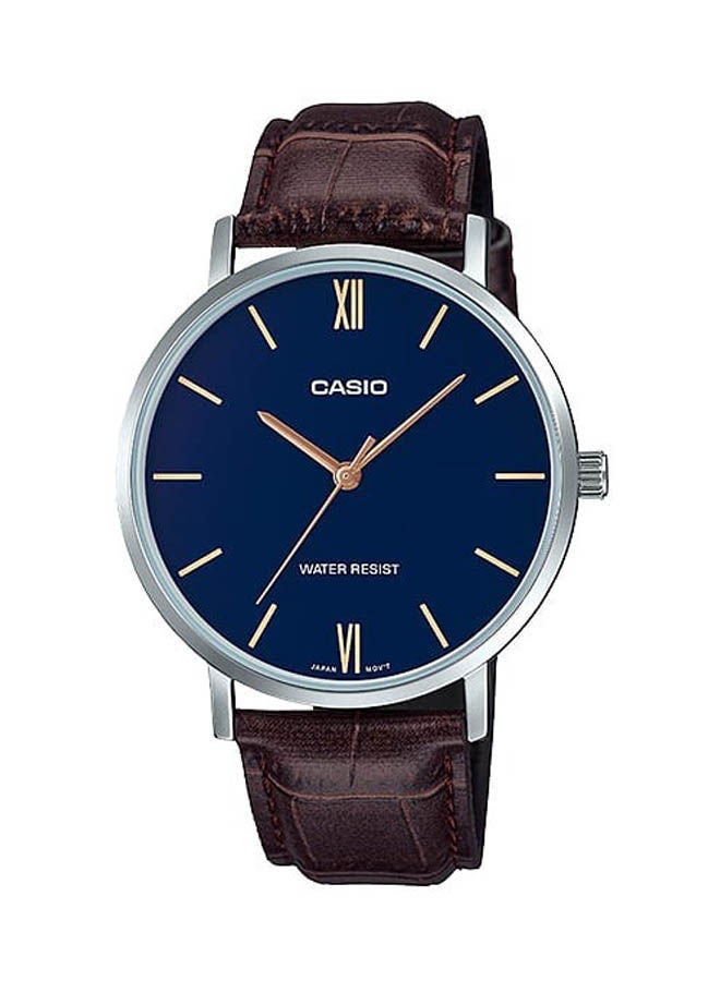 كاسيو ساعة يد من جلد بعقارب MTP-VT01L-2BUDF - Image 1