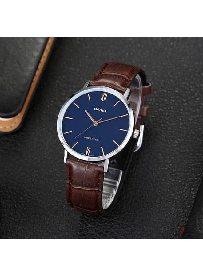 كاسيو ساعة يد من جلد بعقارب MTP-VT01L-2BUDF - Image 2