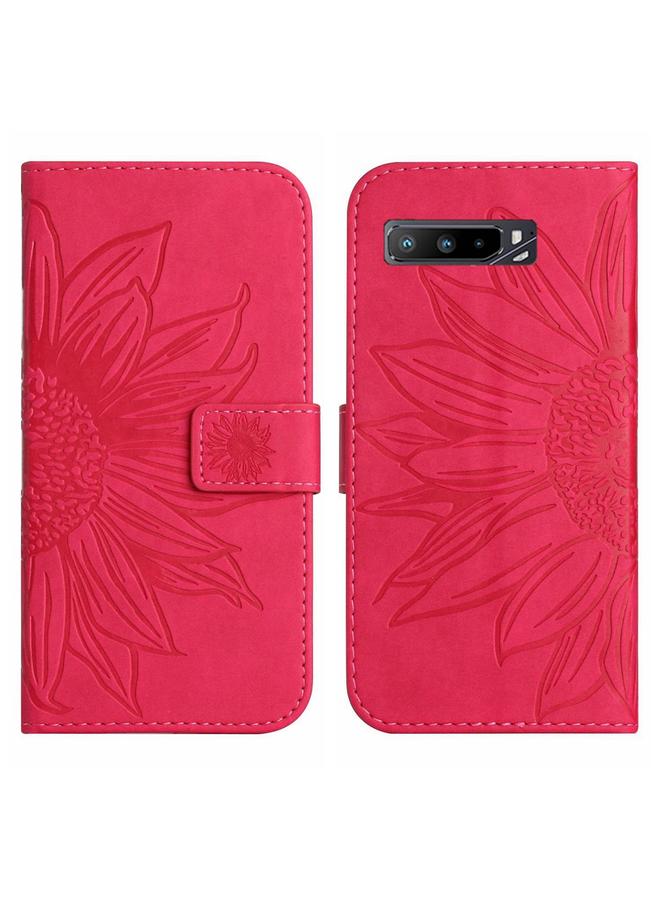 S-TOP Case For Asus ROG Phone 3 ZS661KS Skin Feel Sun Flower Pattern Flip Leather Phone Case with Lanyard - Image 2