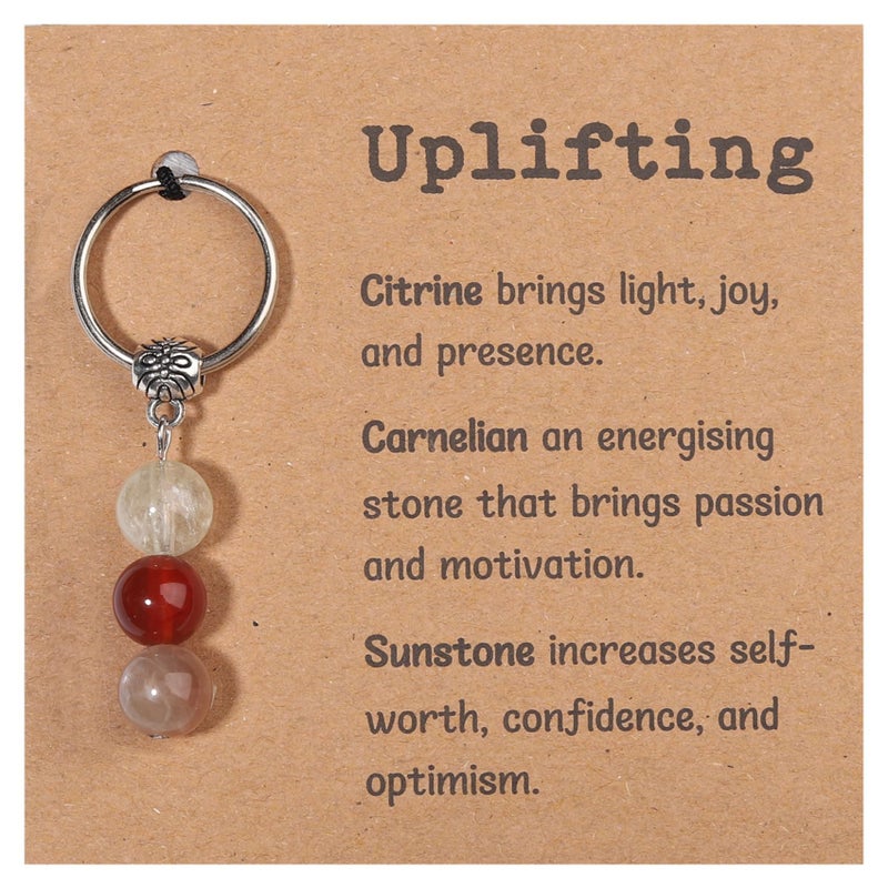 GINAZL Inspirational Encouragement Gifts for Women, Natural Healing Stones Keychain Accessory Positivity Gifts Chistmas Valentines day Birthday Gift for Friends Women Men(UL) - Image 1