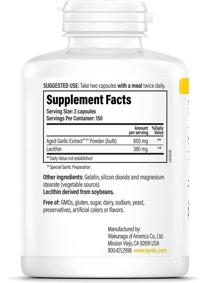 Kyolic #104 Garlic Extract With Lecithn 300 cap ( two-Pack) - Image 4