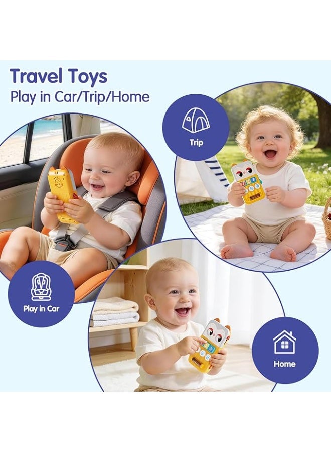 هولا لعبة هاتف للأطفال بتصميم بومة | وضعان للتشغيل | أنشطة متنوعة: دفع، ضغط، تدوير، ورج | مناسبة للسفر | لعبة موسيقية لتنمية المهارات المبكرة للرضع بعمر 6 إلى 18 شهراً - Image 4