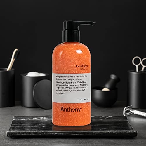 Anthony Facial Scrub, 16 Fl Oz, Contains Aloe Vera, Sand, Algae, Chamomile, Vitamin C, Soothes, Protects, Refreshes and Removes Dead Skin Cells - Image 2