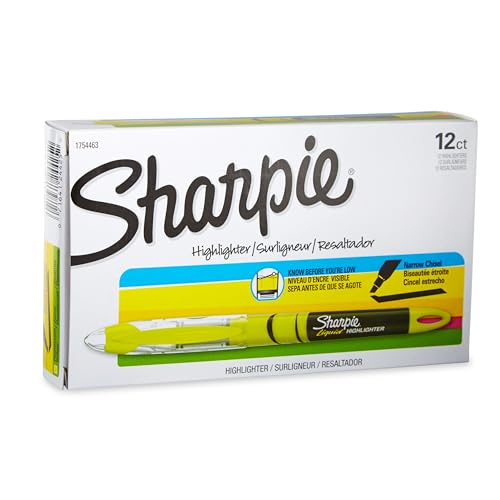 Sharpie Liquid Highlighters Chisel Tip Fluorescent Yellow 12 Count - Image 1