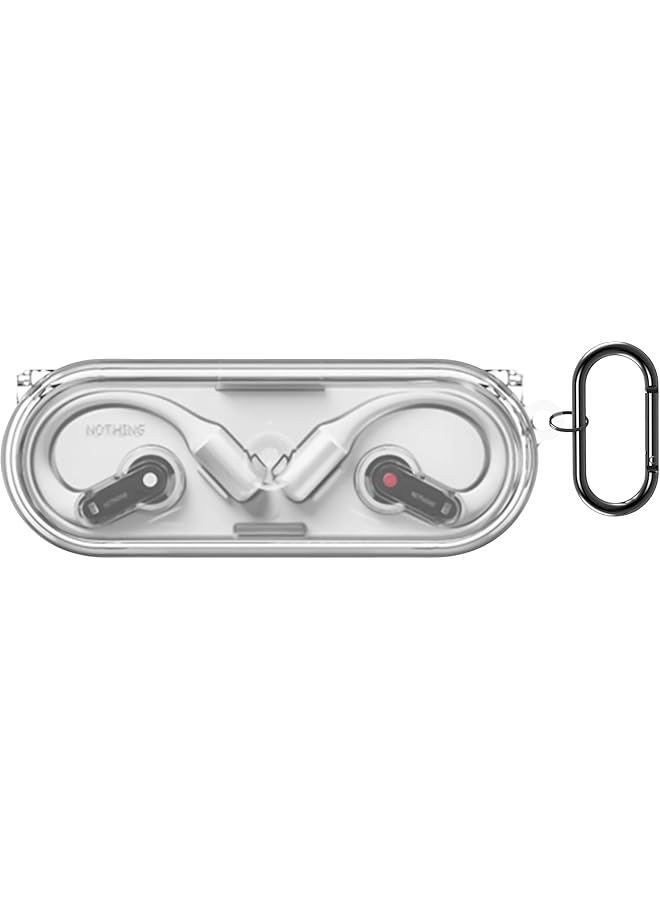 إيروريكس حافظة شفافة آمنة متوافقة مع سماعات الأذن المفتوحة من لا شيء مع غطاء حماية من مادة TPU مع سلسلة مفاتيح - Image 1