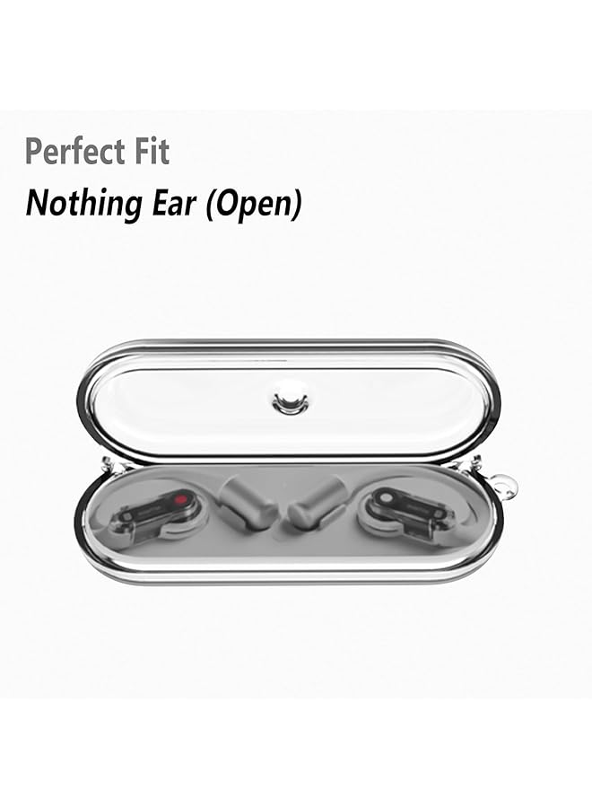 إيروريكس حافظة شفافة آمنة متوافقة مع سماعات الأذن المفتوحة من لا شيء مع غطاء حماية من مادة TPU مع سلسلة مفاتيح - Image 2