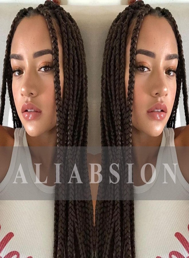 ALIABSION Prestretched Braiding Hair for Women Box Braids 8 Packs 26 inch Dark Brown Braiding Hair Pre Stretched Synthetic Crochet Hair Extensions Hot Water Setting Yaki Texture Knotless Braid (4#) - Image 2