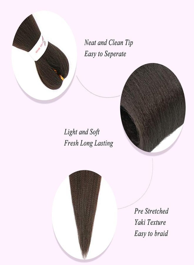 ALIABSION Prestretched Braiding Hair for Women Box Braids 8 Packs 26 inch Dark Brown Braiding Hair Pre Stretched Synthetic Crochet Hair Extensions Hot Water Setting Yaki Texture Knotless Braid (4#) - Image 4