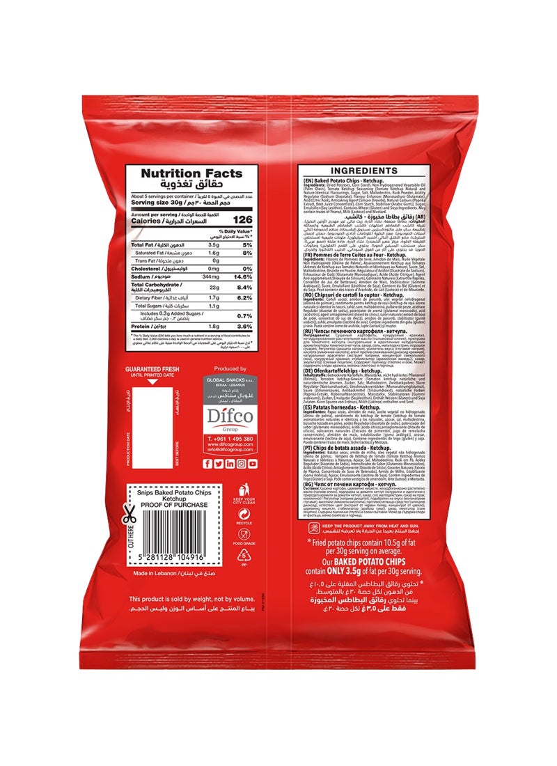 Snips Ketchup Baked Potato Chips 150g - Image 2