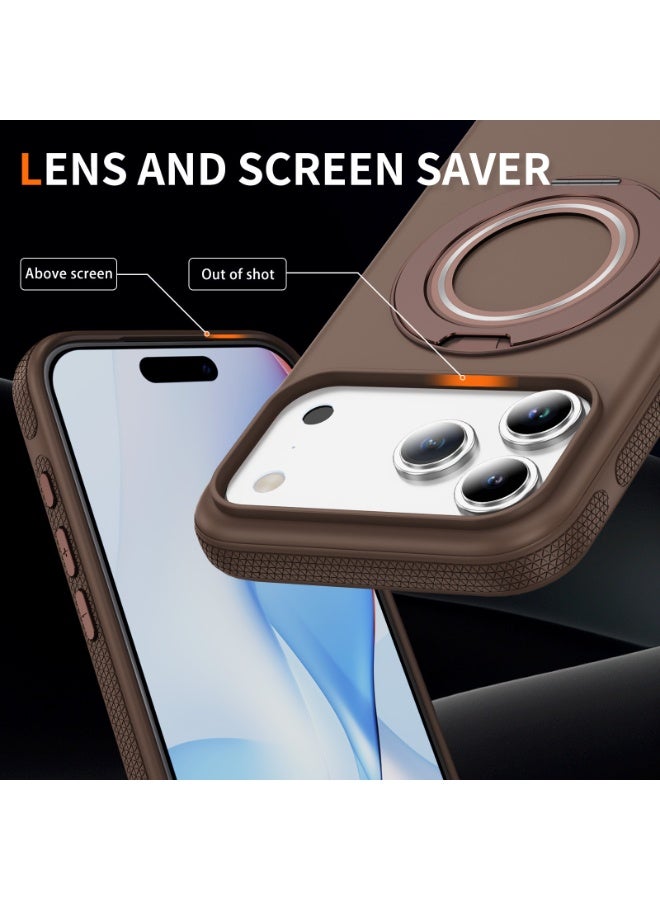 عام 360° Rotation Magnetic Cover for  iPhone 17/ iPhone 17 Air/ iPhone 17 Pro/ iPhone 17 Pro Max Case with Ring Mount, Magsafe Compatible, Ultra-Thin and Shockproof 360° Adjustable Swivel Ring - Image 4