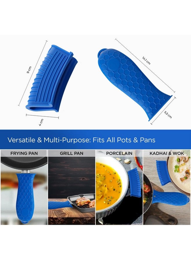 Umai UMAI 2 Pieces Silicone Hot Handle Holders Set|2 Silicone Assists Set|Non-Slip|Heat Resistant|Silicone Pot Holder|Hot Utensils Holder | Kitchen Accessories Items (Assists & Sleeves (Blue)) - Image 4