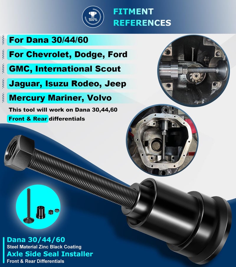 Camoo Inner Axle Side Seal Installation Tool For Dana 30/44/60 Front & Rear Differentials Compatible with Jeep, Ford, Dodge, Volve Chevrolet, GMC, International Scout, Jaguar, Isuzu, Mercury Mariner - Image 2
