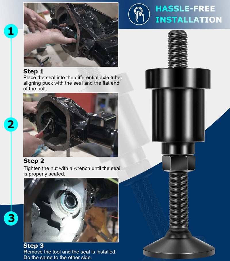Camoo Inner Axle Side Seal Installation Tool For Dana 30/44/60 Front & Rear Differentials Compatible with Jeep, Ford, Dodge, Volve Chevrolet, GMC, International Scout, Jaguar, Isuzu, Mercury Mariner - Image 4