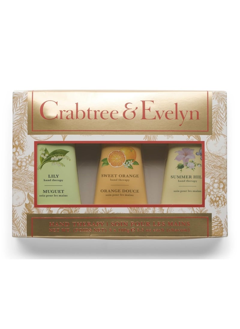 Crabtree & Evelyn Crabtree & evelynn Nantucket Briar Hand Therapy (Crabtree Mixed Scents 3 Pack, Lily, Sweet Orange and Summer Hill) 